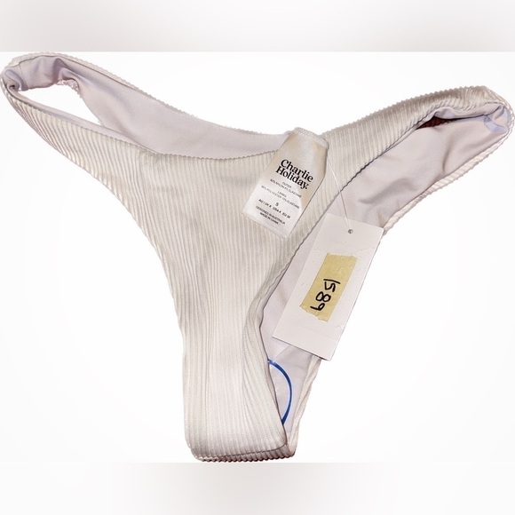 Bnwt Charlie holiday white hula brief bikini bottom small - Picture 2 of 3